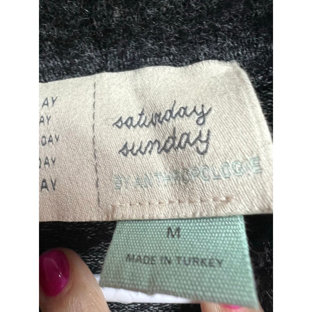 Saturday Sunday Anthropologie Turtleneck Grayish Black Stretchy Medium - Picture 3 of 9